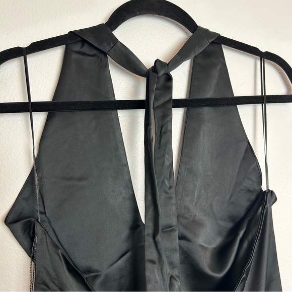 Jason Wu Black Satin Halter Dress MIDI NWT - Picture 6 of 11